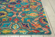 Nourison vibrant vib08 teal Blue, Green, Multicoloured, Teal Living Room Geometric Rug.