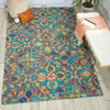 Nourison vibrant vib08 teal Blue, Green, Multicoloured, Teal Living Room Geometric Rug.