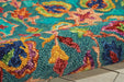 Nourison vibrant vib08 teal Blue, Green, Multicoloured, Teal Living Room Geometric Rug.