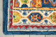Nourison vibrant vib09 navy Blue, Multicoloured, Navy Living Room Geometric Rug.