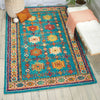 Nourison vibrant vib09 teal Green, Multicoloured, Teal Living Room Geometric Rug.