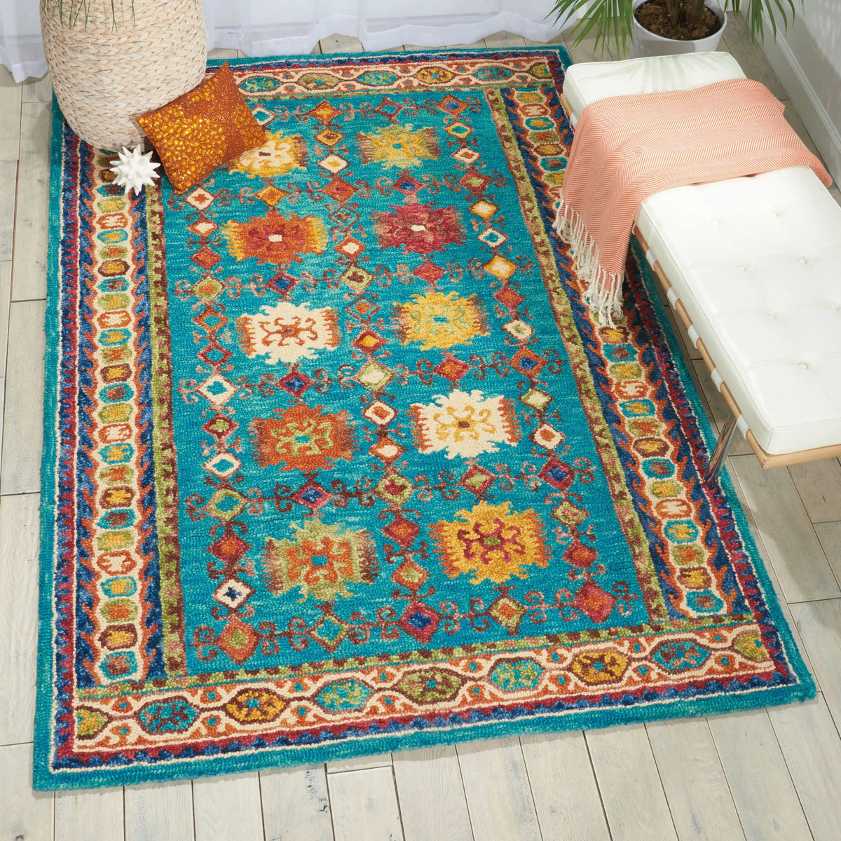 Vibrant VIB09 Teal Rugs - Buy VIB09 Teal Rugs Online from Rugs Direct ...