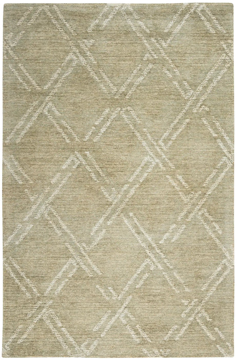 Nourison venosa vsn01 green ivory Green, Ivory Living Room Geometric Rug.