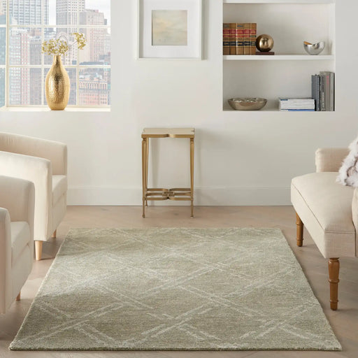 Nourison venosa vsn01 green ivory Green, Ivory Living Room Geometric Rug.