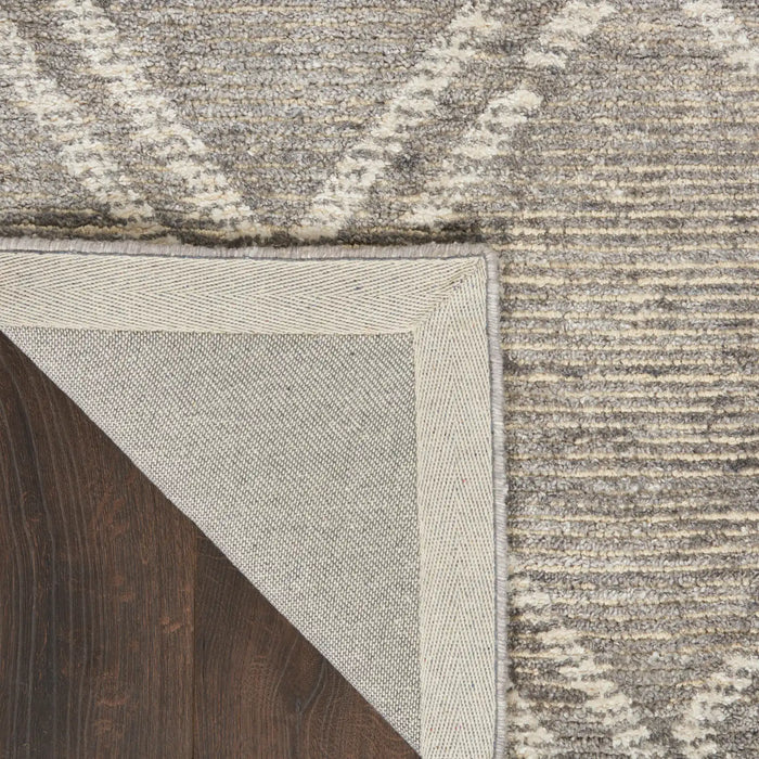 Nourison venosa vsn01 grey ivory Grey, Ivory Living Room Geometric Rug.