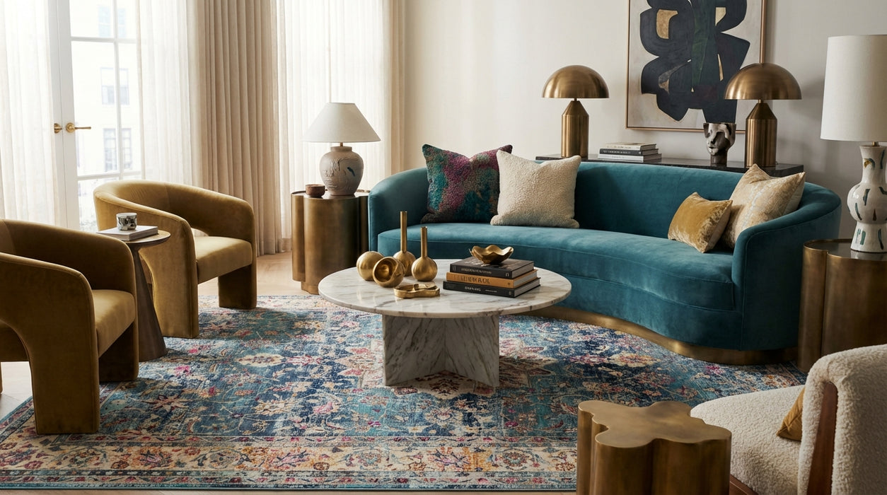 Vintage Kashan VKA01 Blue Rug