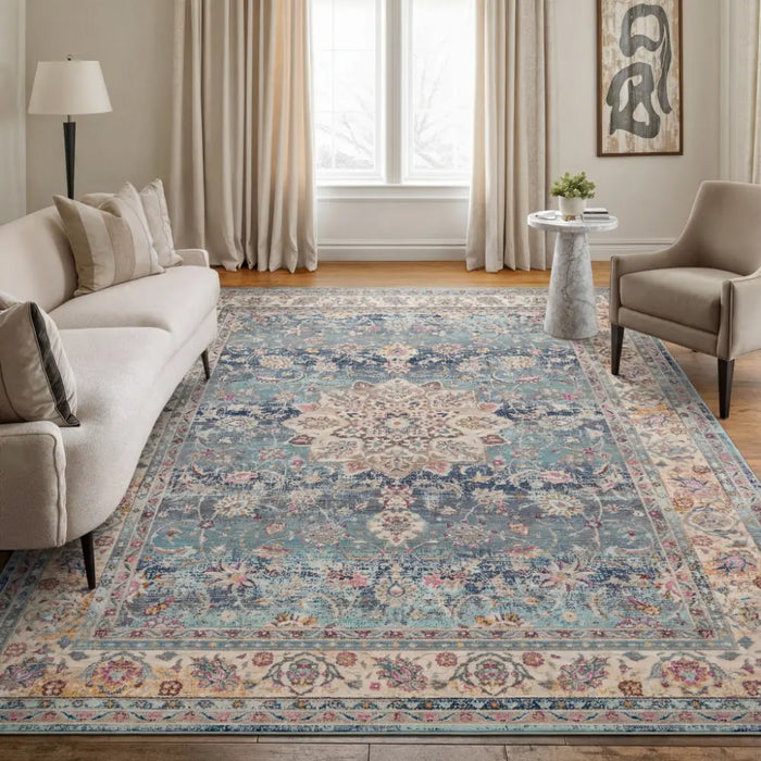 Vintage Kashan VKA01 Blue Rugs - Buy VKA01 Blue Rugs Online from