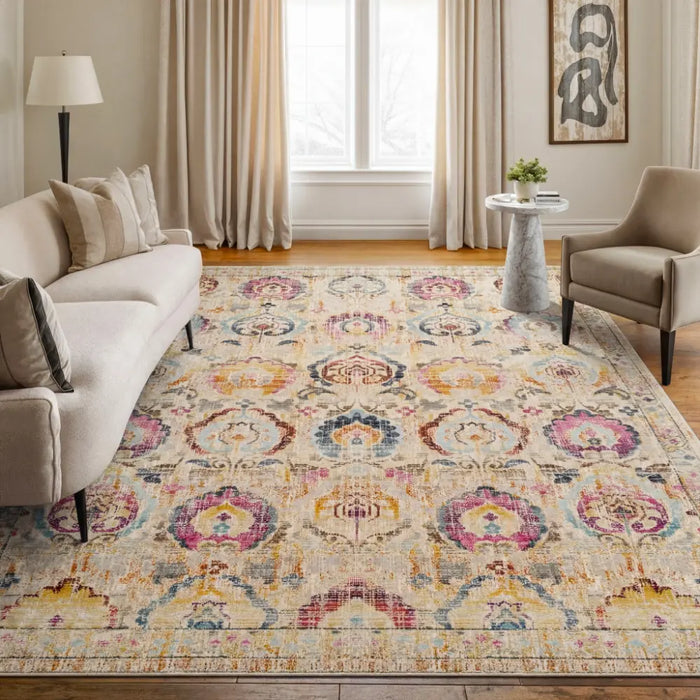 Vintage Kashan VKA04 Ivory Multi Rugs - Buy VKA04 Ivory Multi Rugs
