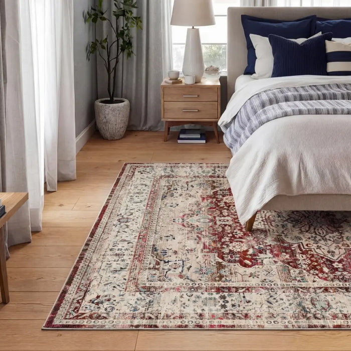 Vintage Kashan VKA07 Red Ivory Rug
