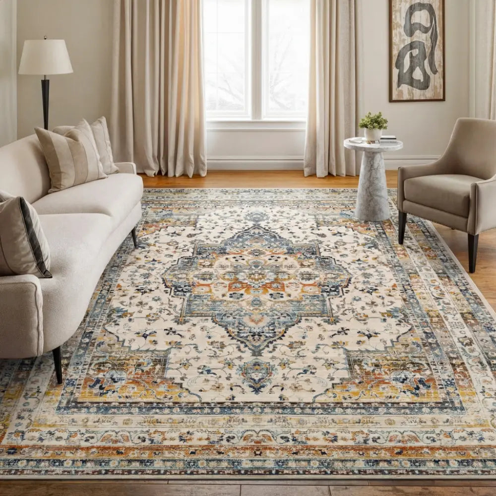 VINTAGE KASHAN VKA12 Ivory Sage Ivory Rug — RugsDirect Online