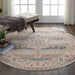 Nourison vintage kashan vka01 grey Grey, Multicoloured Living Room Floral Rug.