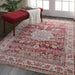 Nourison vintage kashan vka01 red Red Living Room Floral Rug.
