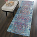 Nourison vintage kashan vka02 blue Blue Living Room Floral Rug.