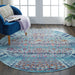 Nourison vintage kashan vka02 blue Blue Living Room Floral Rug.