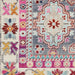 Nourison vintage kashan vka05 grey multi Grey, Multicoloured, Pink Living Room Floral Rug.