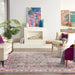Nourison vintage kashan vka05 grey multi Grey, Multicoloured, Pink Living Room Floral Rug.