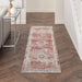 Nourison vintage kashan vka07 red ivory Ivory, Red Living Room Floral Rug.