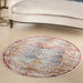 Nourison vintage kashan vka09 multi Multicoloured Living Room Floral Rug.