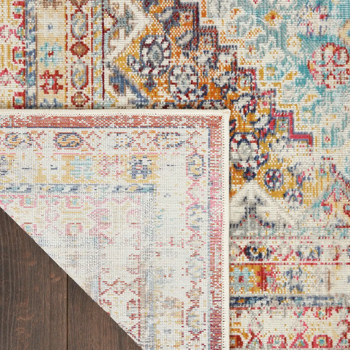 Nourison vintage kashan vka09 multi Multicoloured Living Room Floral Rug.
