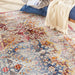 Nourison vintage kashan vka09 multi Multicoloured Living Room Floral Rug.