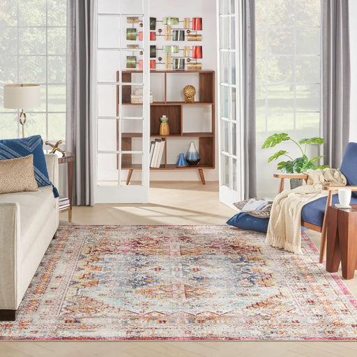 Nourison vintage kashan vka09 multi Multicoloured Living Room Floral Rug.