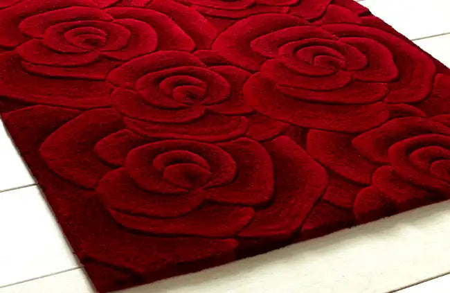 Think Rugs valentine vl 10 red Red  Wool Rug.