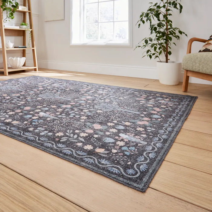Versailles H1373 Black/Blue Washable