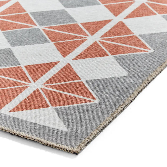 Victoria H1184 Grey/Orange Washable Rug
