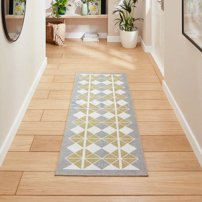 Victoria H1184 Grey/Yellow Washable Rug