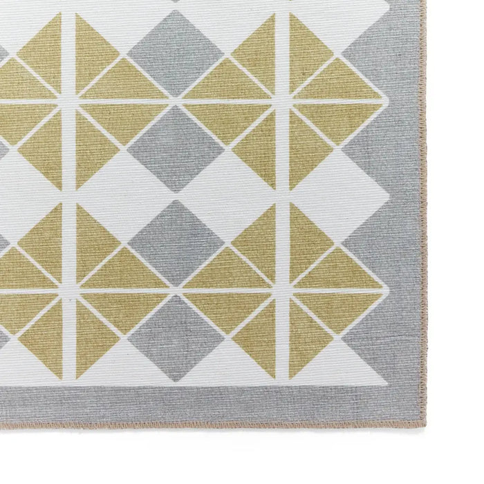 Victoria H1184 Grey/Yellow Washable Rug