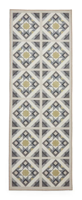 Victoria H1187 Grey/Yellow Washable Rug