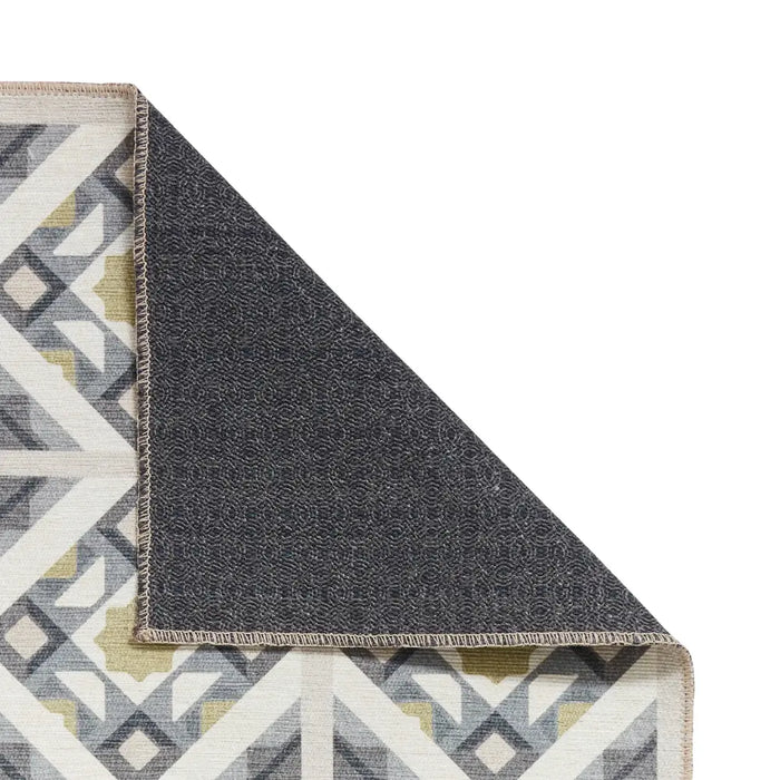 Victoria H1187 Grey/Yellow Washable Rug