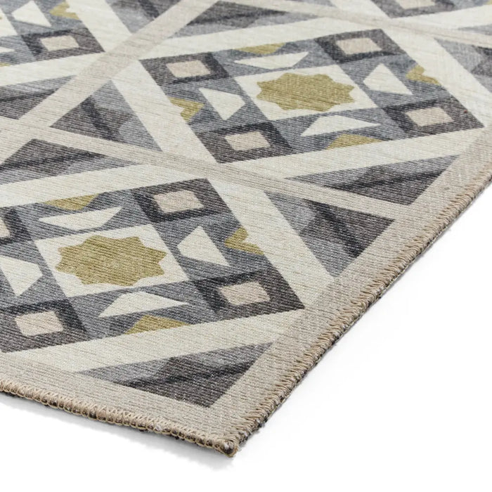 Victoria H1187 Grey/Yellow Washable Rug