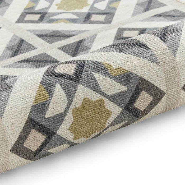 Victoria H1187 Grey/Yellow Washable Rug