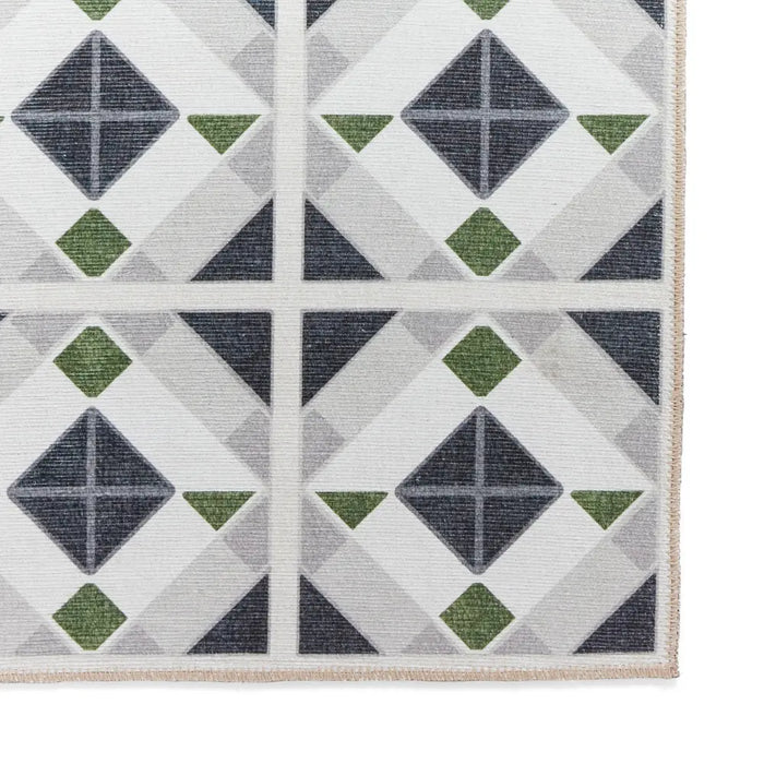Victoria H1190 Grey/Green Washable Rug