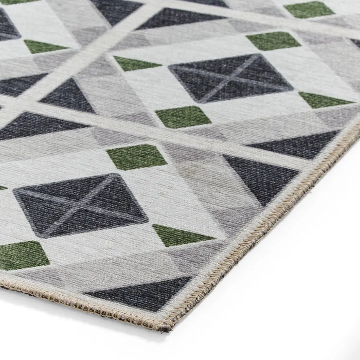 Victoria H1190 Grey/Green Washable Rug