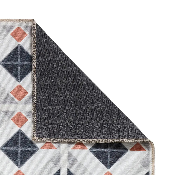 Victoria H1190 Grey/Orange Washable Rug