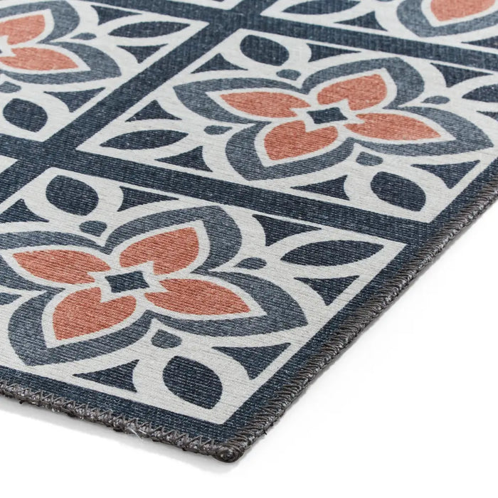 Victoria H1191 Grey/Orange Washable Rug