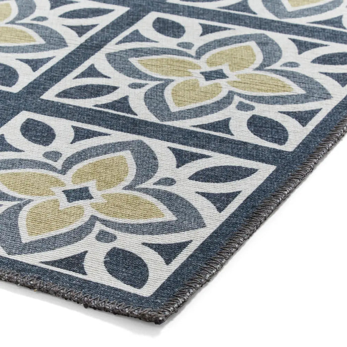 Victoria H1191 Grey/Yellow Washable Rug