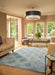 Origins vienna blue Blue Living Room Wool Rug.