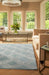 Origins vienna blue Blue Living Room Wool Rug.