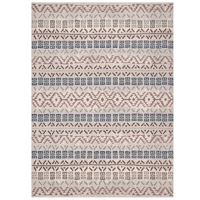 Oriental Weavers vinci 130 x Blue, Grey, Multicoloured Living Room Moroccan Rug.