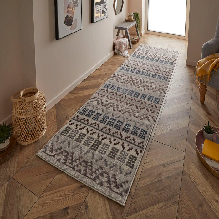 Oriental Weavers vinci 130 x Blue, Grey, Multicoloured Living Room Moroccan Rug.