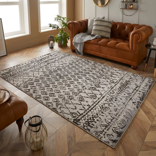 Oriental Weavers vinci 1303 b Blue, Grey Living Room Moroccan Rug.