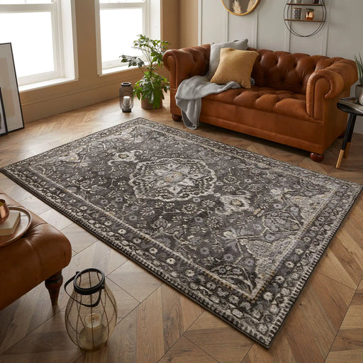 Oriental Weavers vinci 1401 b Grey Living Room Moroccan Rug.