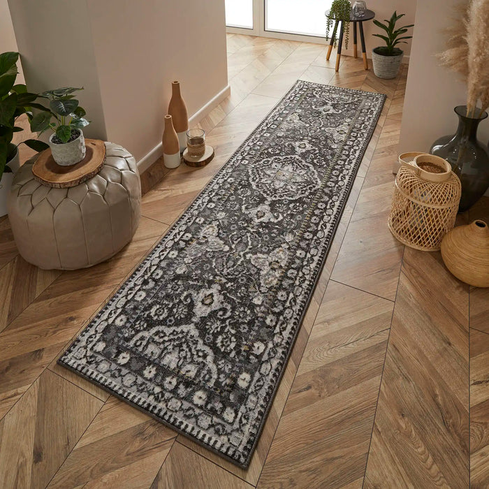 Oriental Weavers vinci 1401 b Grey Living Room Moroccan Rug.
