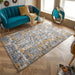 Oriental Weavers vinci 8024 y Blue, Grey, Yellow, Multicoloured Living Room Moroccan Rug.