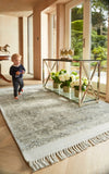 Rug Guru vintage fringe mocha oyster Grey, Ivory Living Room  Rug.