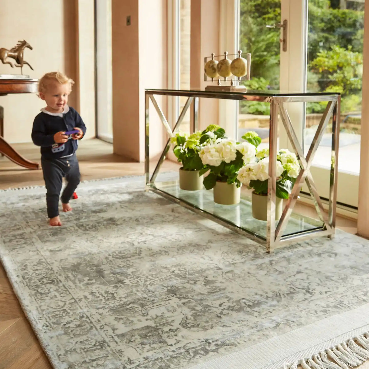 Vintage Fringe Mocha Oyster Rugs - Buy Mocha Oyster Rugs Online