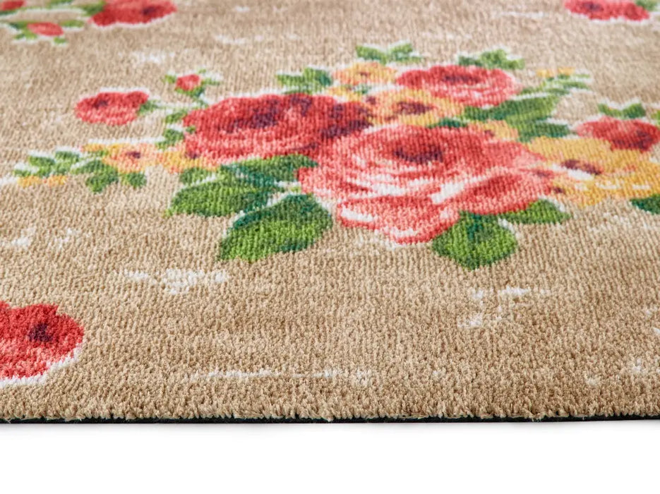 Patterned Hug Rug Vintage Rose Multicoloured Rug — RugsDirect Online